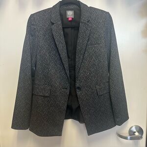 Vince Camuto Dark Gray Patterned Blazer